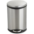 Safco 3 gal Ellipse Hands Free Step-On Receptacle, Stainless Steel, Steel; Plastic SAF9901SS